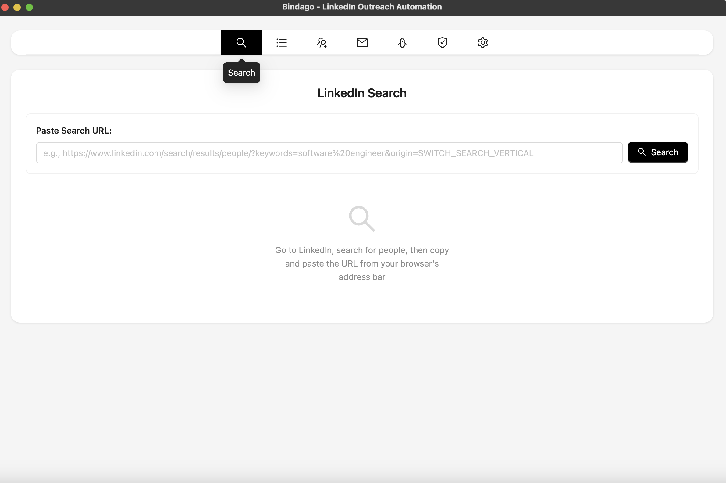 Bindago Search Interface Configuration