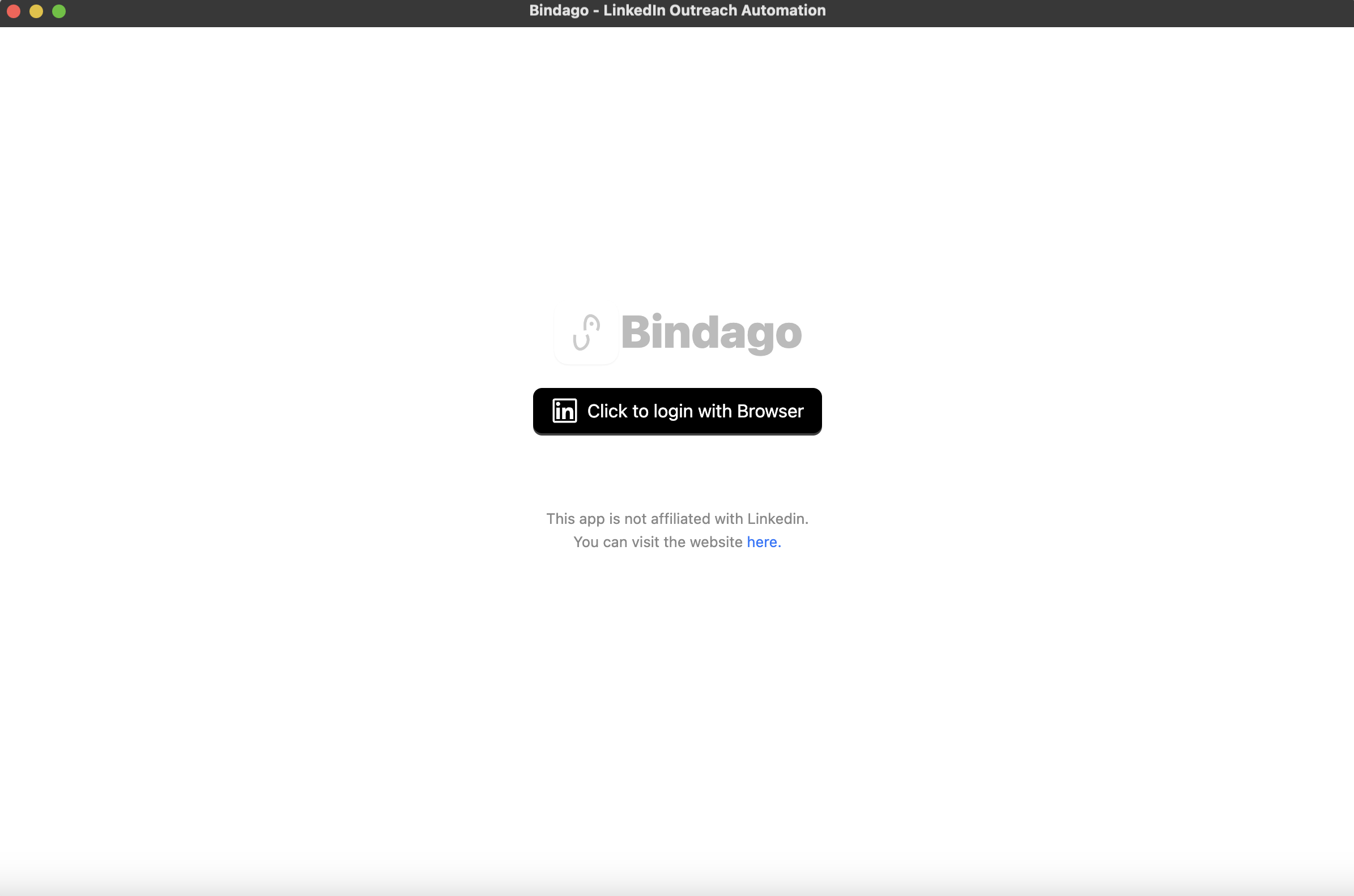 Bindago Authentication Interface